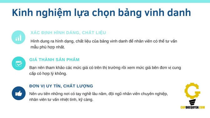kinh nghiệm lựa chọn mẫu bảng vinh danh