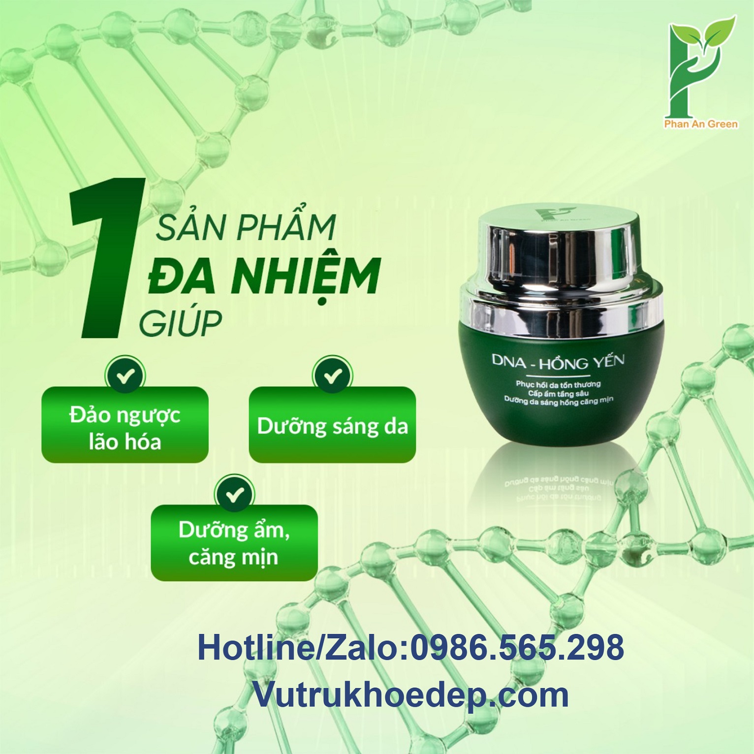 Tự Tin Khoe Làn Da Mịn Màng, Rạng Rỡ Với Kem DNA Hồng Yến Phan An Green