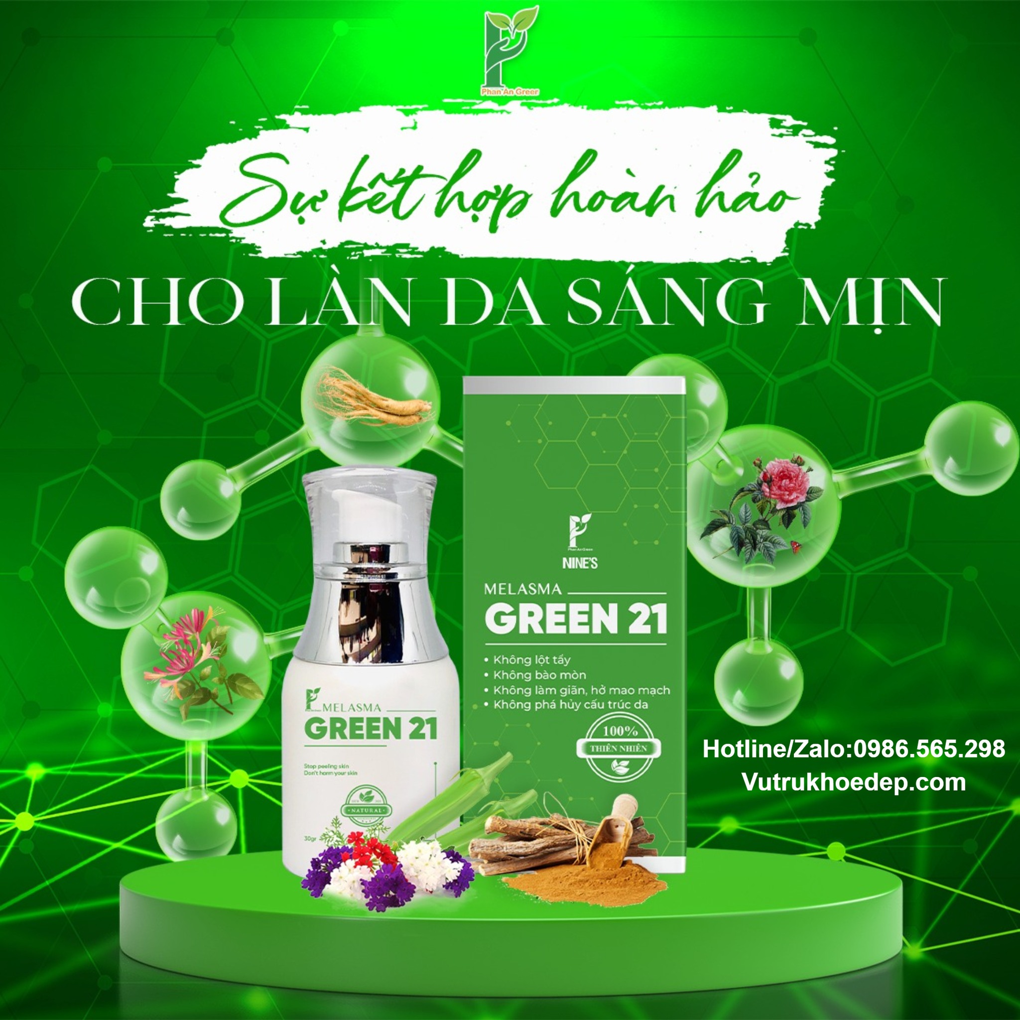Melasma Green 21 – Bí Quyết Cho Làn Da Trắng Sáng, Đều Màu Và Tươi Trẻ