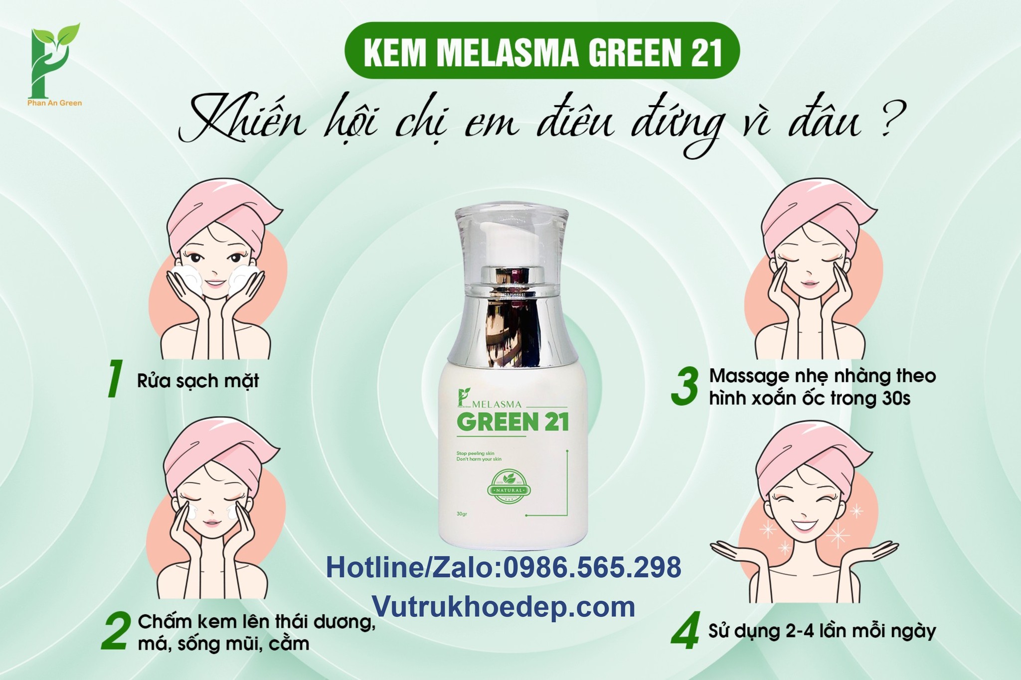 Khám Phá Bí Quyết Làn Da Trắng Sáng Với Kem Melasma Green 21 Phan An Green