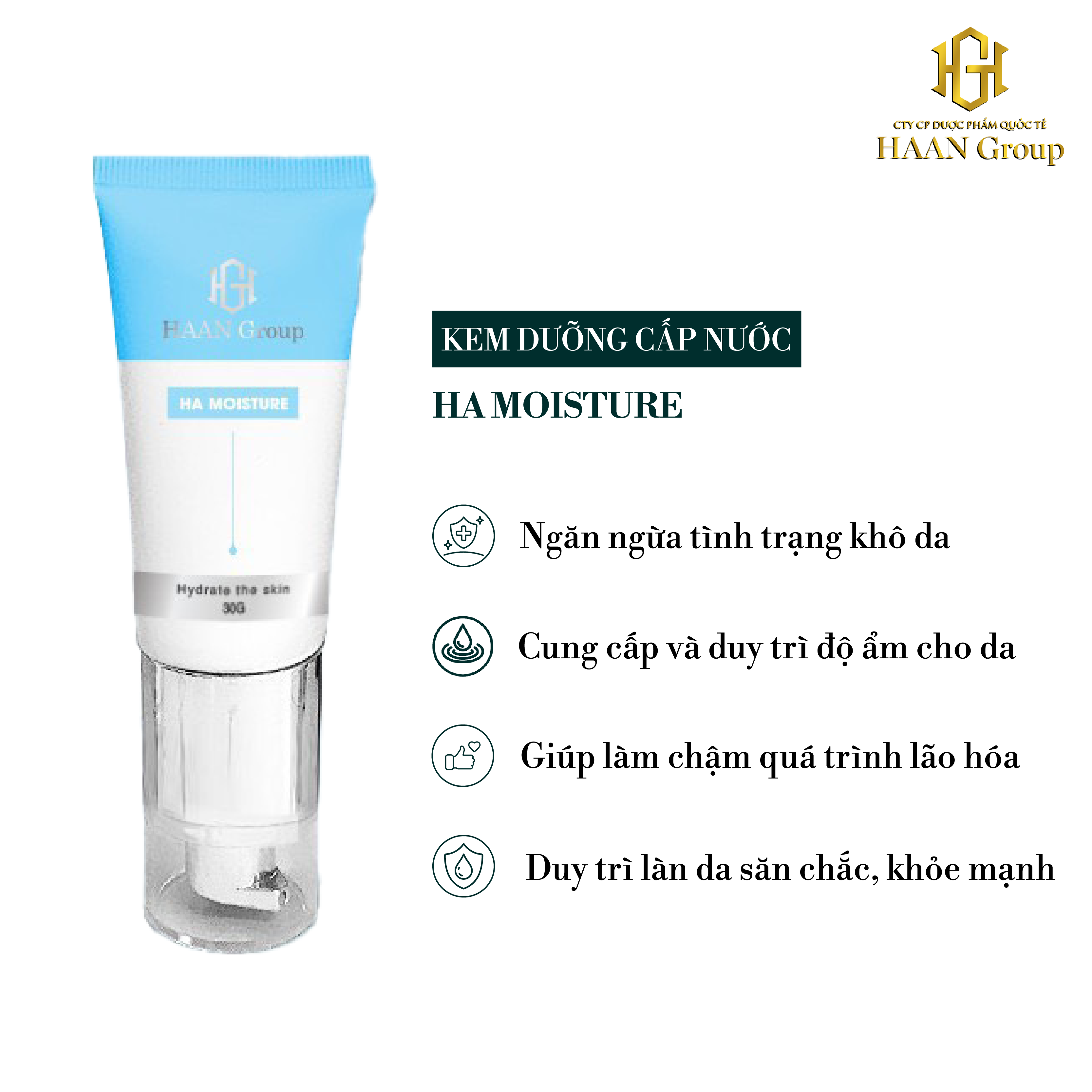 HA Moisture Kem dưỡng cấp nước giúp da mềm mịn, giảm nếp nhăn, chống lão hóa ngăn ngừa khô da bong tróc Vũ Trụ Khỏe Đẹp