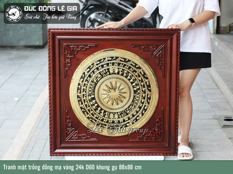 Tranh mặt trống treo tường mạ vàng 24k sang trọng, đẹp mắt