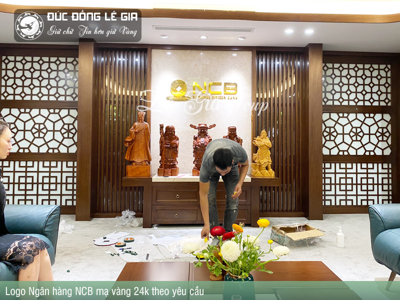 Logo ngân hàng NCB mạ vàng theo yêu cầu | Lê Gia Group - Giữ Chữ Tín ...