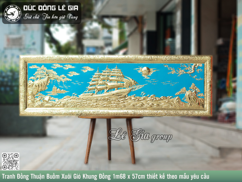 Tranh Thuận Buồm Xuôi Gió khung đồng 1m68 x 57cm | Lê Gia Group - Giữ Chữ Tín Hơn Giữ Vàng Tranh Thuận Buồm Xuôi Gió Khung Đồng 1M68 X 57Cm | Lê Gia Group - Giữ Chữ Tín Hơn Giữ Vàng