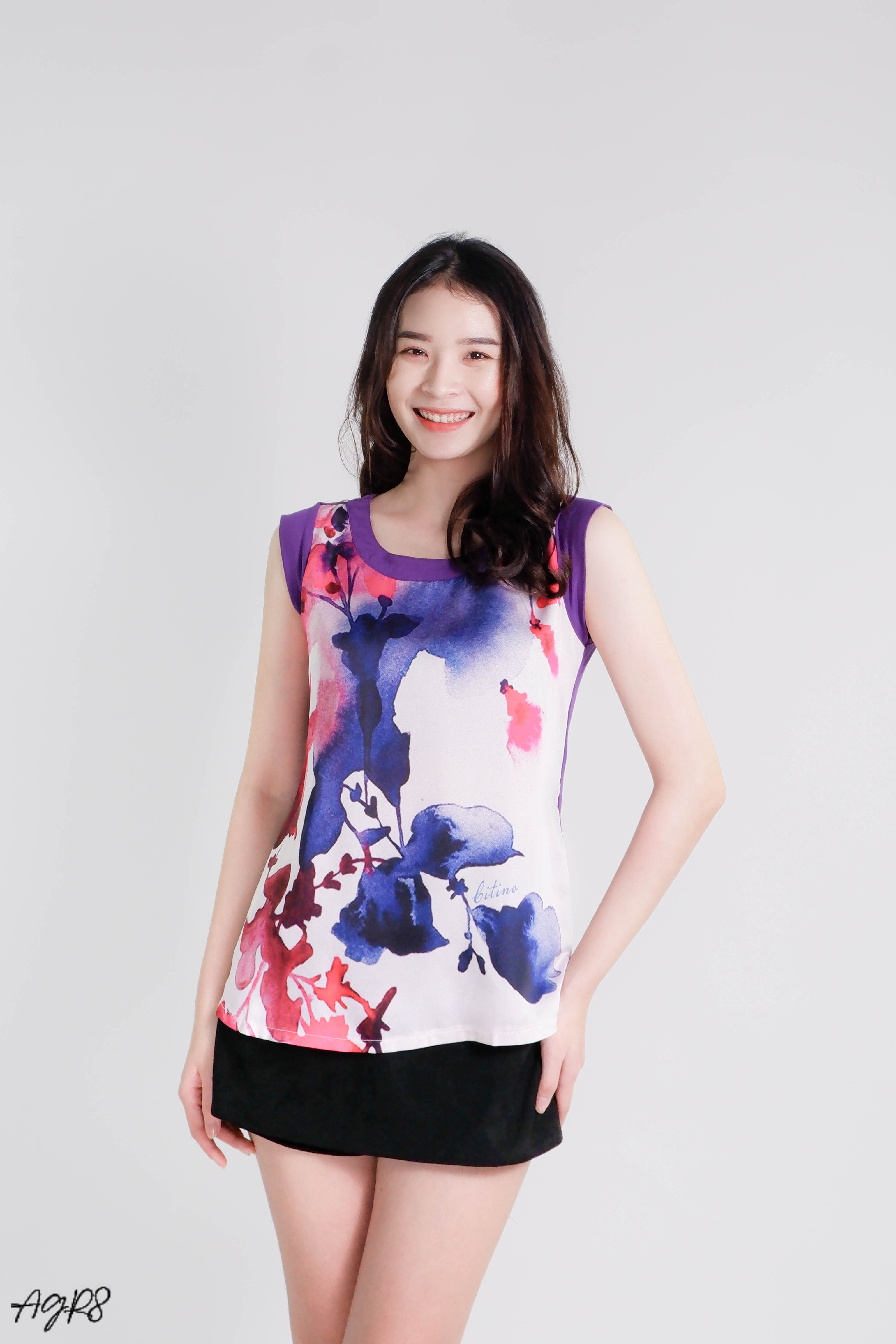 Áo Thun Nữ Sát Nách In Hoa XK AGR8