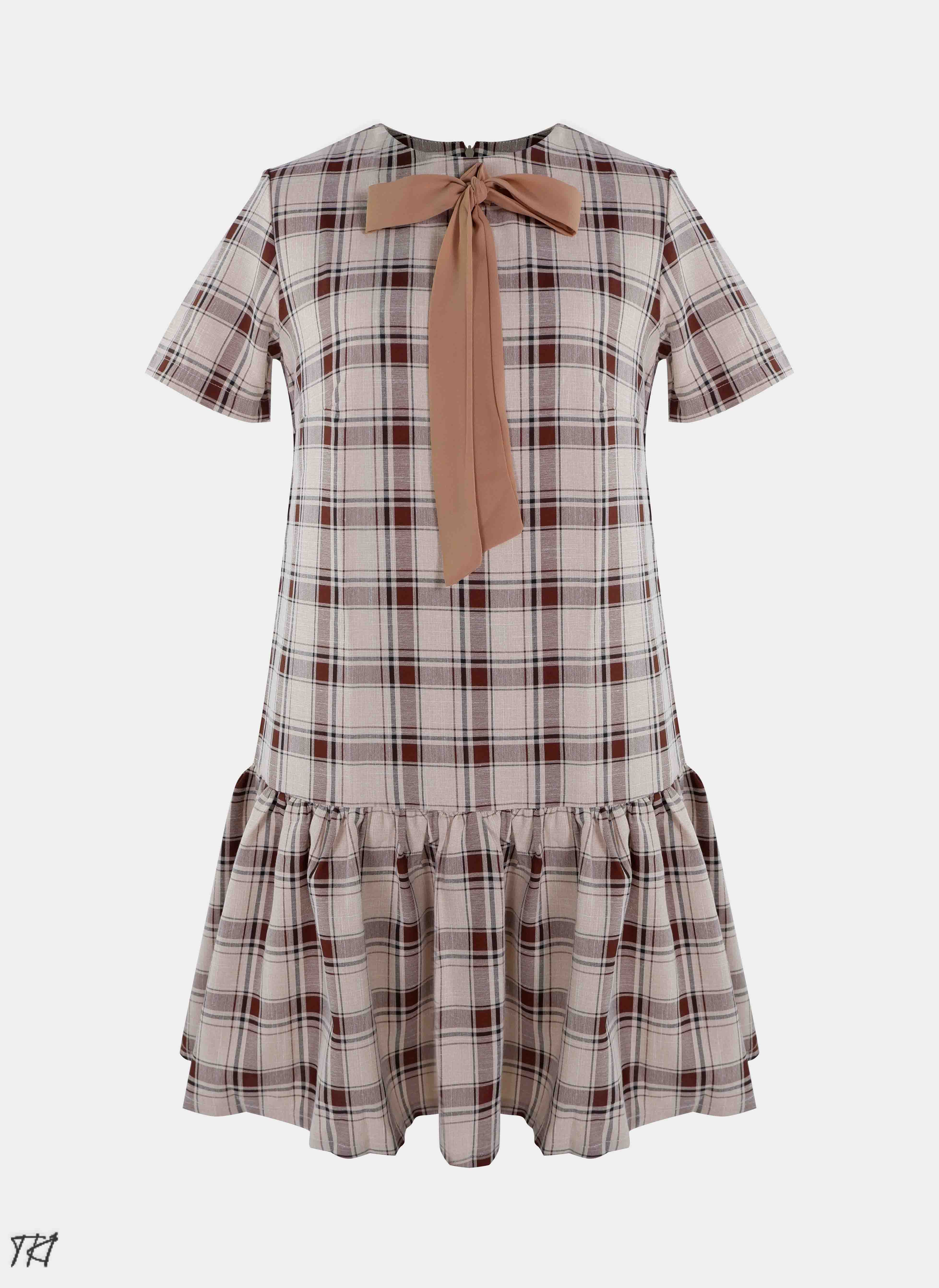 Đầm Babydoll Họa Tiết Caro Hàng Thiết Kế TK1 (T03) - Có Size Lớn