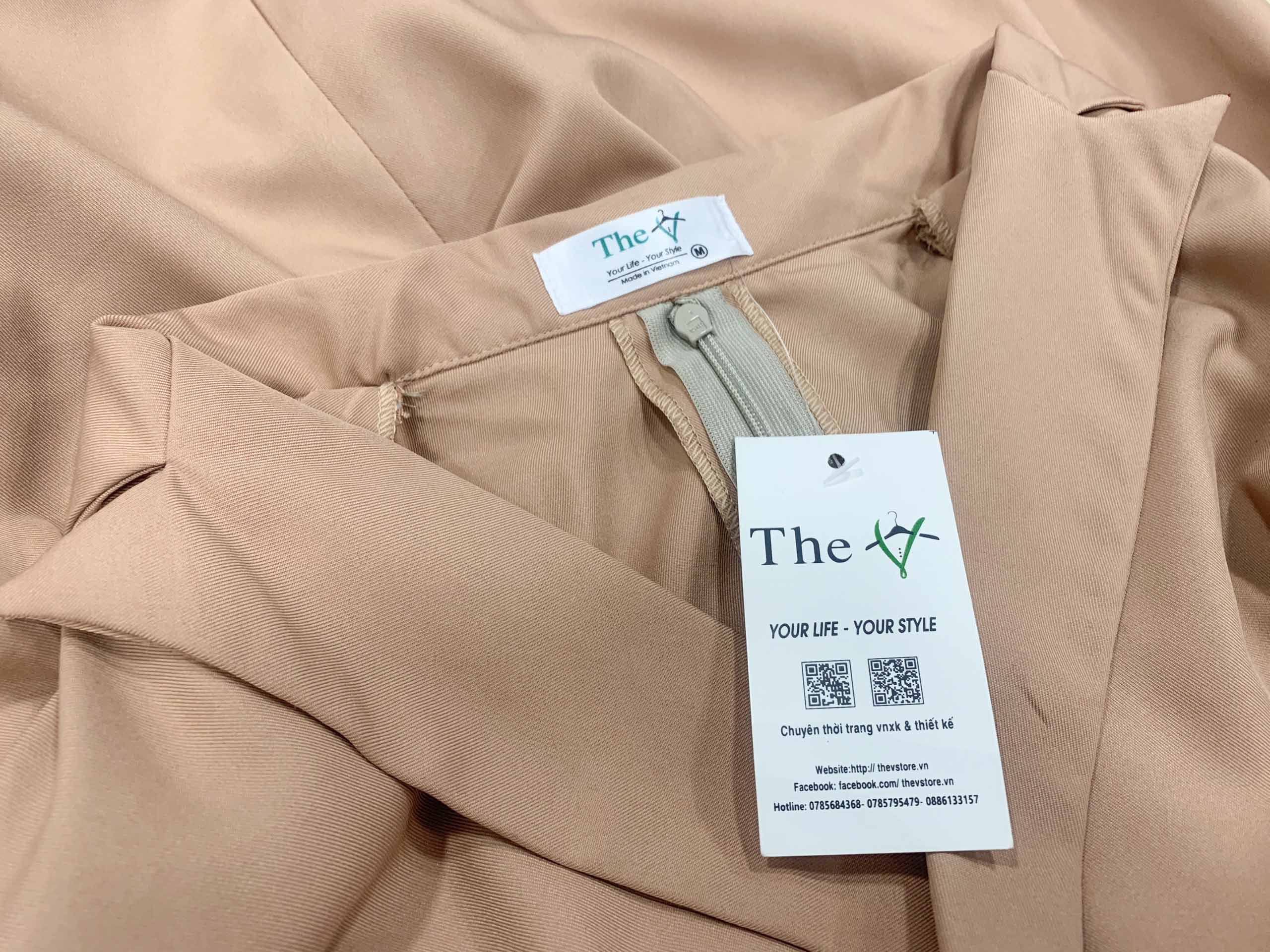 Đầm Xòe Cổ Vest Buộc Nơ Eo Hàng Thiết Kế TK3(B05) - Có Size Lớn