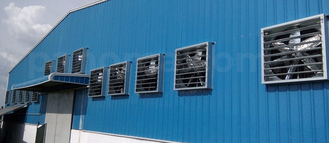 Ứng dụng quạt thông gió vuông cánh inox trực tiếp