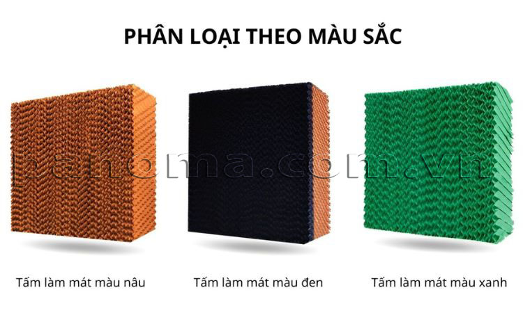 Phân loại tấm làm mát theo màu sắc