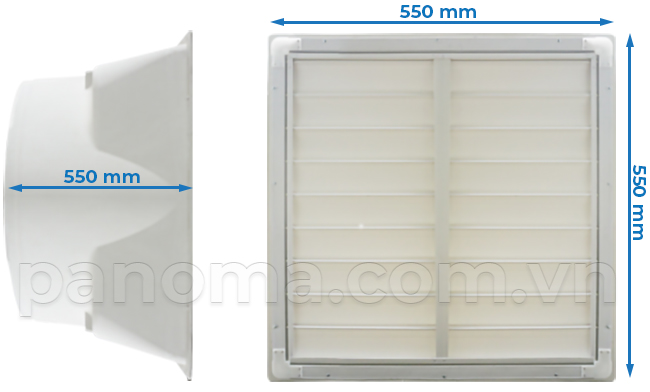Thông số kích thước quạt thông gió nón công nghiệp Composite C-1260