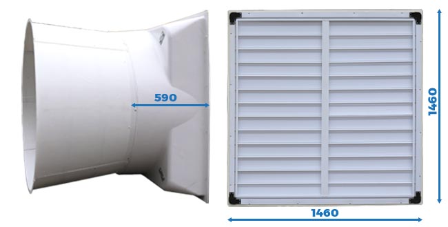 Thông số kích thước Quạt thông gió nón gián tiếp PAG