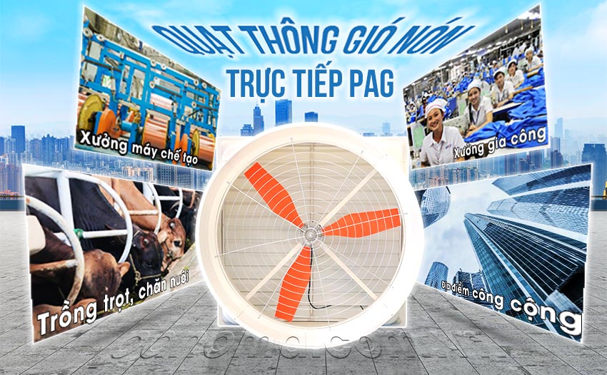 Ứng dụng của Quạt thông gió nón trực tiếp PAG