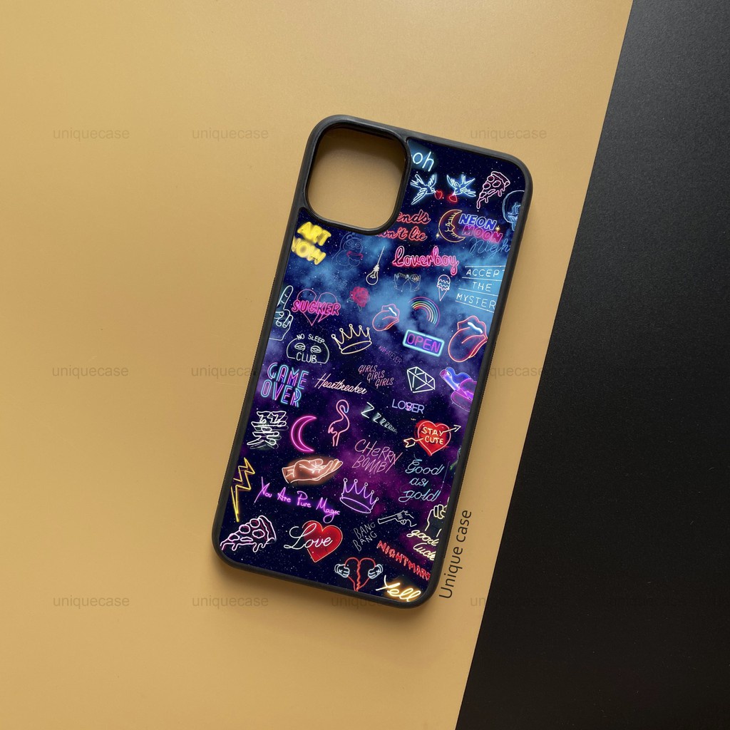 Ốp lưng điện thoại iPhone Unique Casein họa tiết neon NEON011