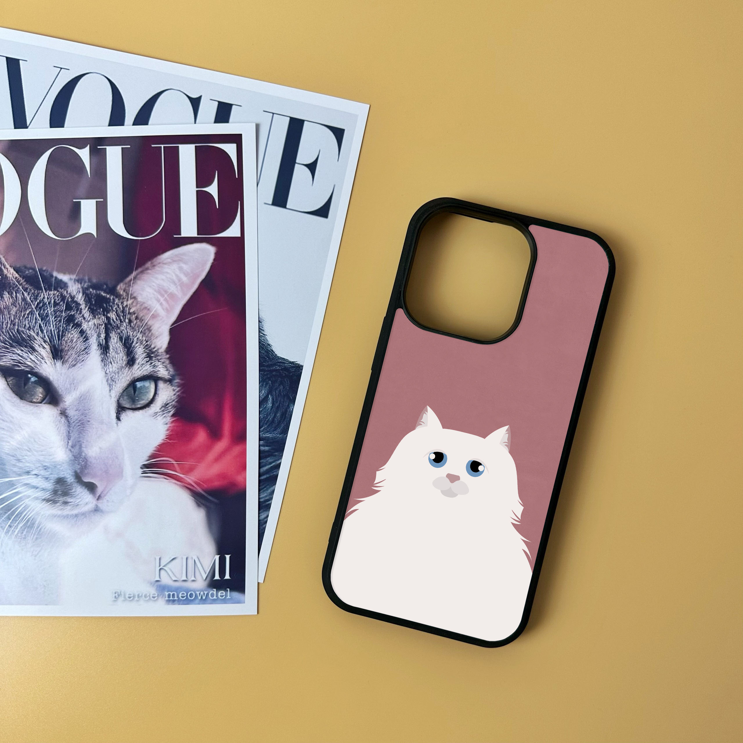Combo Ốp lưng iPhone và Giá đỡ điện thoại Meow in hình mèo Oops Case OPCBP038