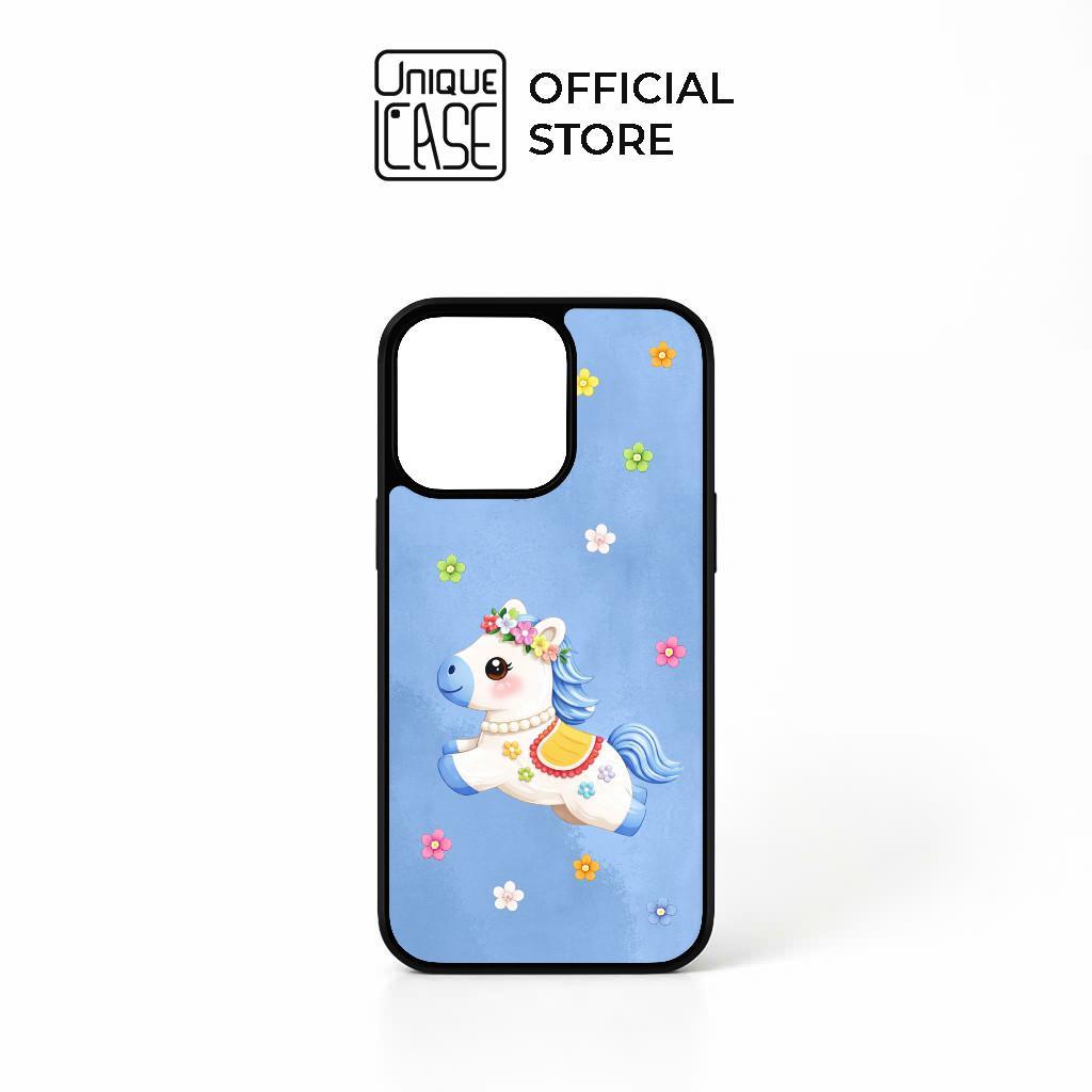 Ốp lưng Unique Case dành cho iPhone in hình ngựa may mắn 2026 TẾT Collection ANI086 - nền xanh dương