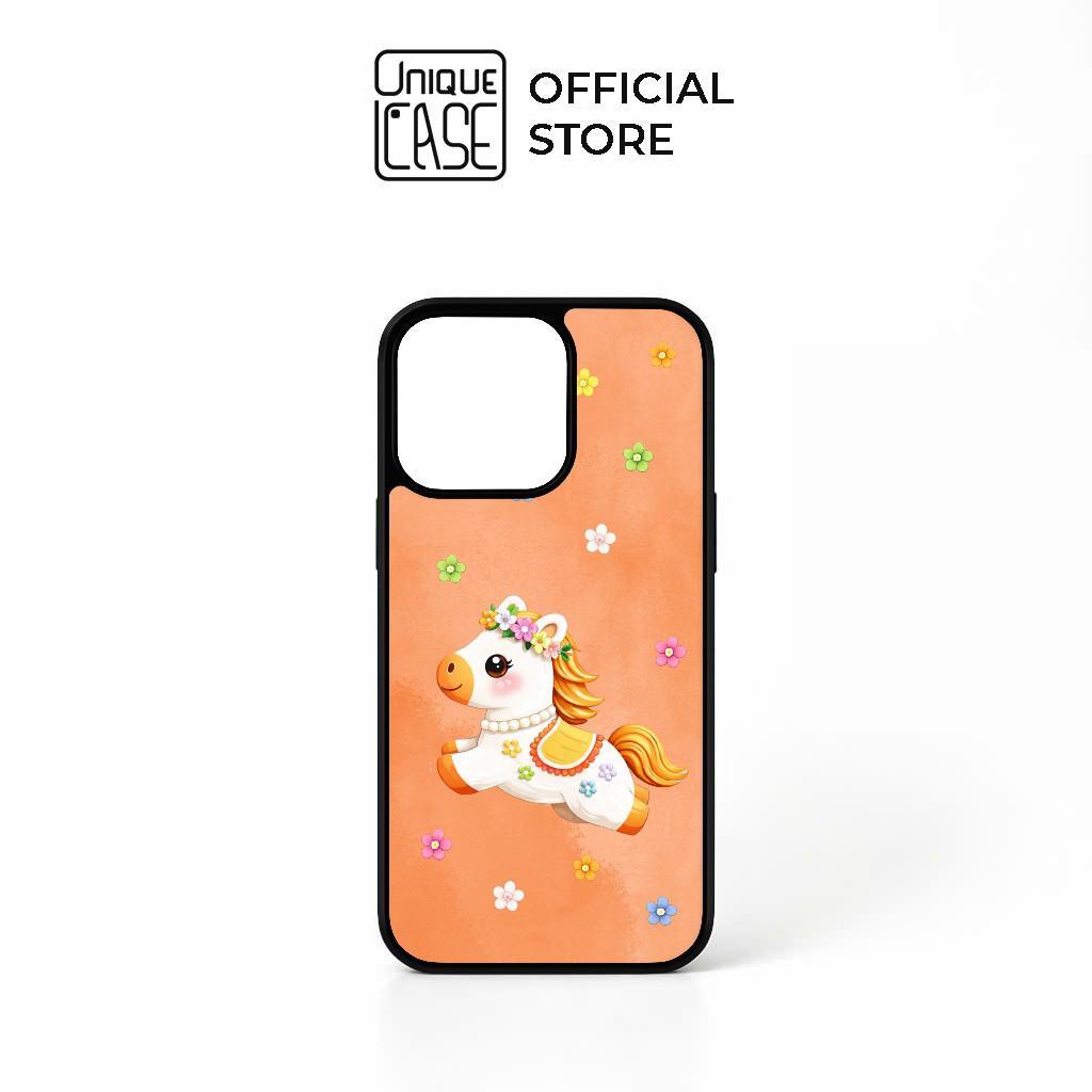 Ốp lưng Unique Case dành cho iPhone in hình ngựa phát tài TẾT 2026 ANI087 - nền cam
