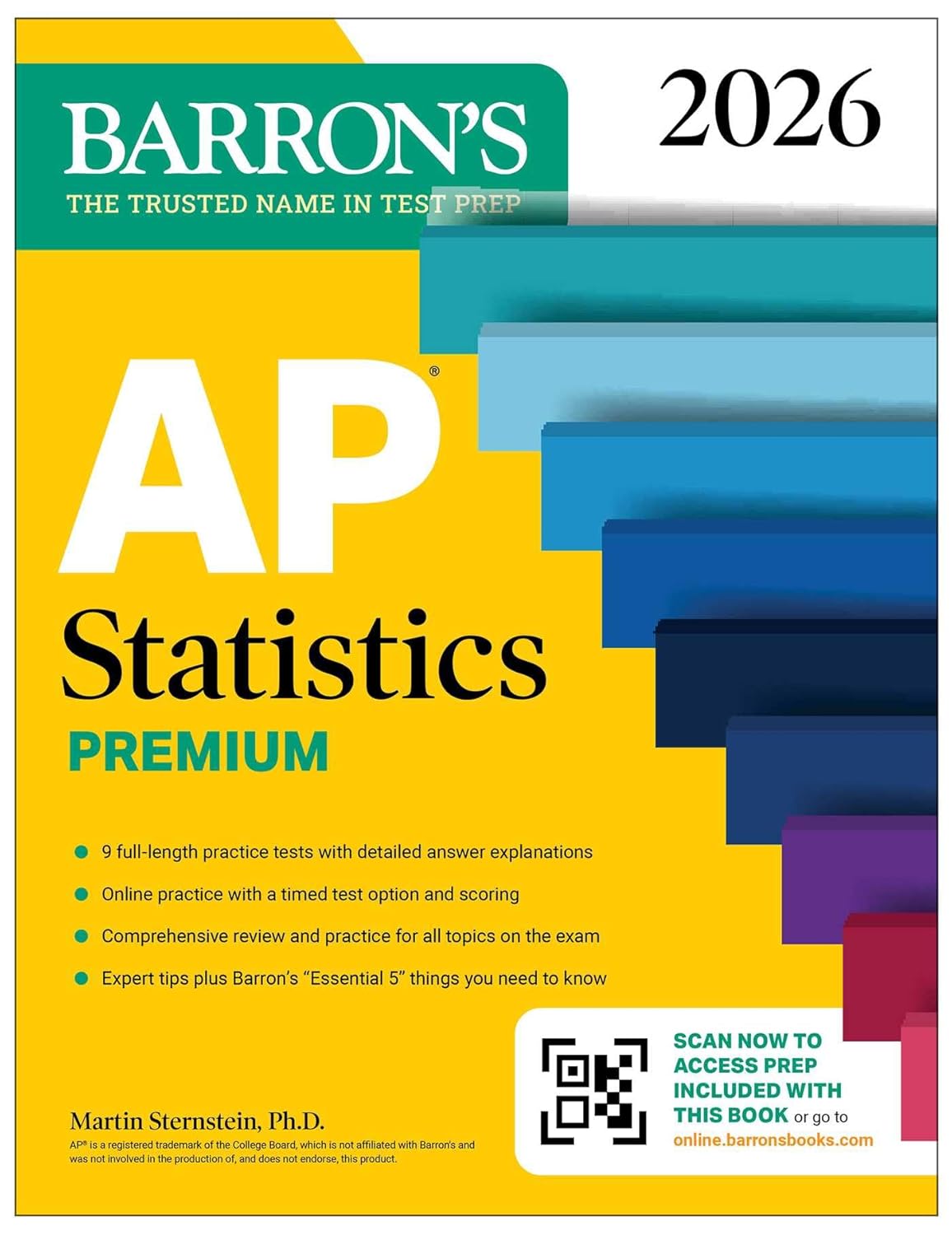 AP Statistics Premium, 2026: Prep Book with 9 Practice Tests + Comprehensive Review + Online Practice (Barron's AP Prep)