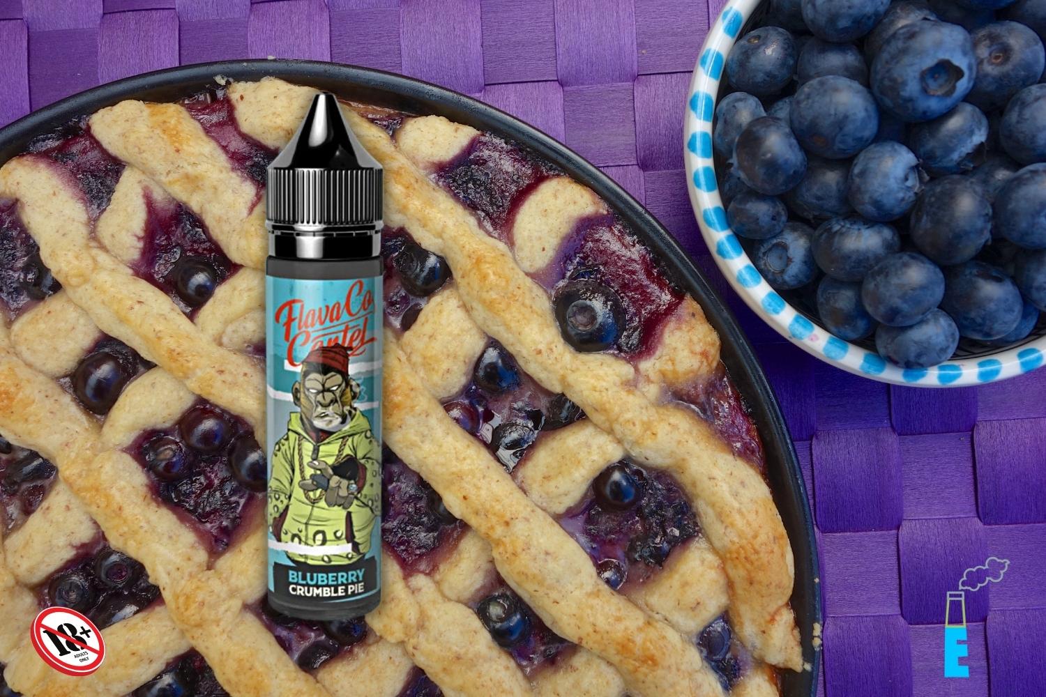 Flavaco Cartel Blueberry Crumble Pie sẽ đem đến cho bạn hương vị thực thụ từ bánh nướng việt quất, vị béo và thơm ngon sẽ là món tráng miệng hoàn hảo để thưởng thức cả ngày mà không hề ngán.