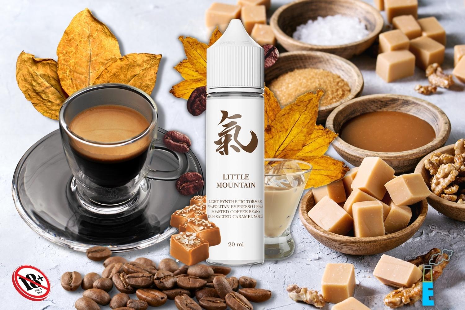Một loại thuốc lá mộc kết hợp cùng kem cà phê espresso từ Neapolita. Bùng nổ cùng với caramel mặn và kết thúc bởi sự bao trùm đậm đà từ hương thơm nồng nàn của hạt cà phê mới rang. GHOST BUS CLUB Little Moutain là một chai tinh dầu cao cấp mang hương vị chân thật và rõ ràng nhất từ trước đến nay, nếu bạn tìm cho mình một hương vị hoàn mĩ thì đừng nên bỏ qua GBC.