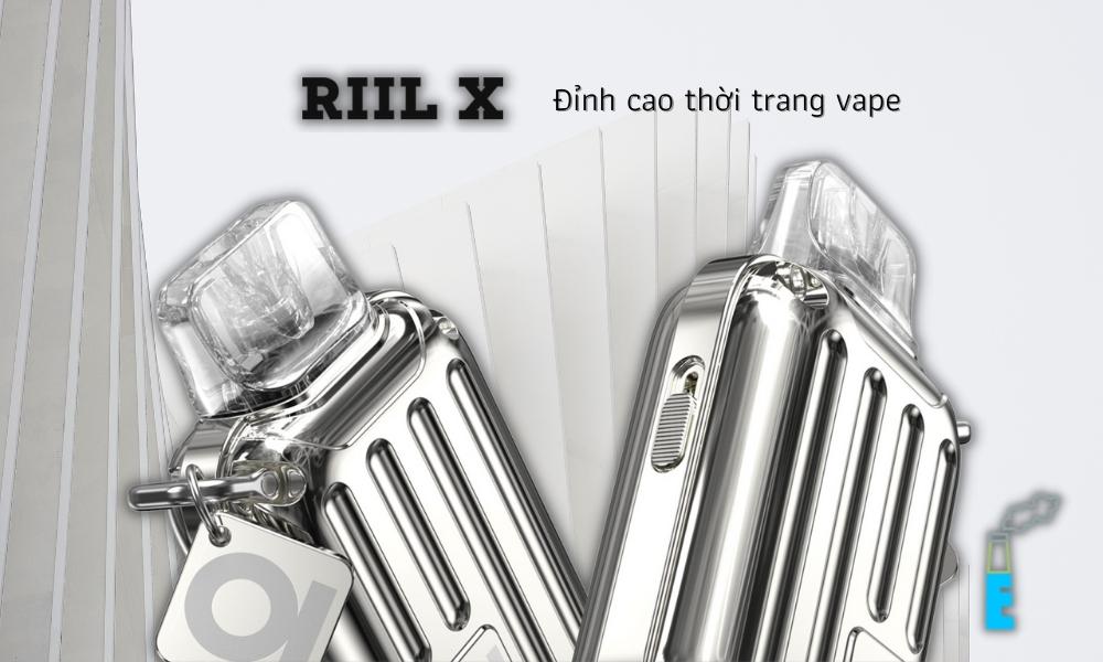 Riil X - một dòng sản phẩm mang phong cách thời thượng nhất đến từ thương hiệu nổi tiếng Aspire. Thiết kế tinh tế, sành điệu và mạnh mẽ, một làn gió mới dành cho những anh em vaper đam mê thời trang.