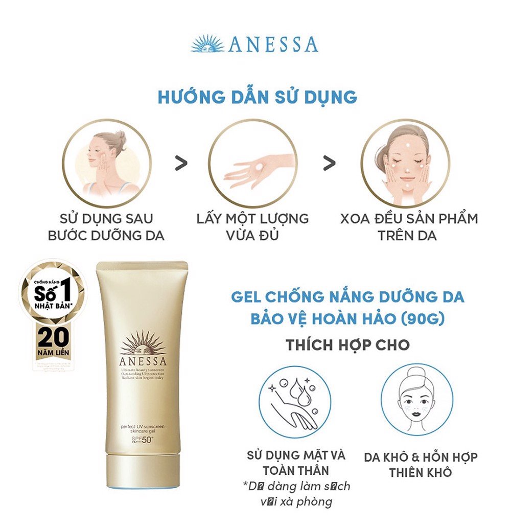 Gel Chống Nắng Dưỡng Da Chống Trôi Anessa Perfect UV Sunscreen Skincare