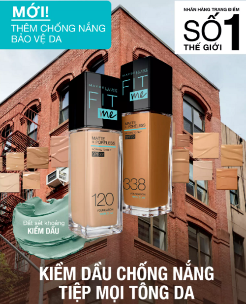 Kem Nền Che Phủ Tốt Maybelline Fit Me Matte SPF 22 30ml