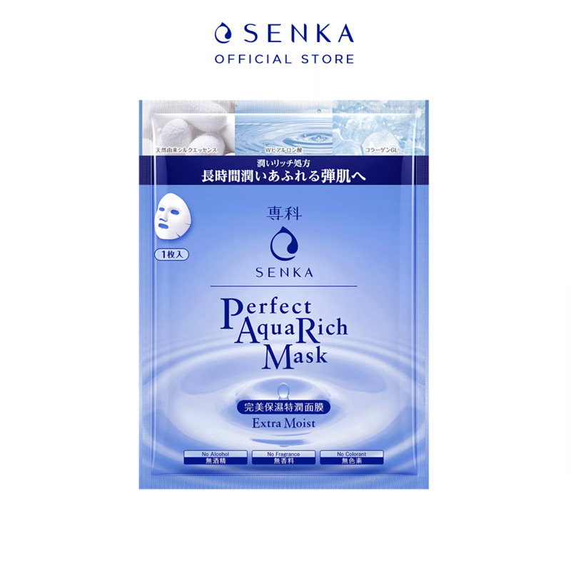 Mặt nạ dưỡng ẩm chống lão hóa Senka Aqua Mask 25ml 5