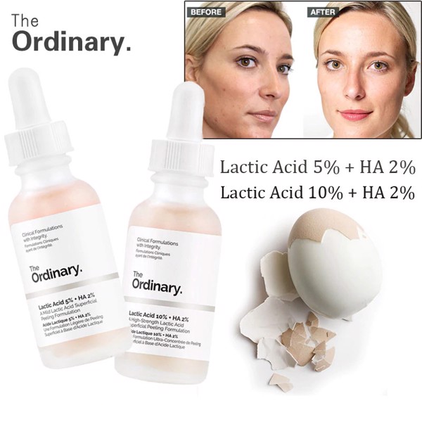 Tinh Chất Tẩy Tế Bào Chết, Mờ Thâm, Giảm Mụn The Ordinary Lactic Acid 5 - 10% + HA 2%