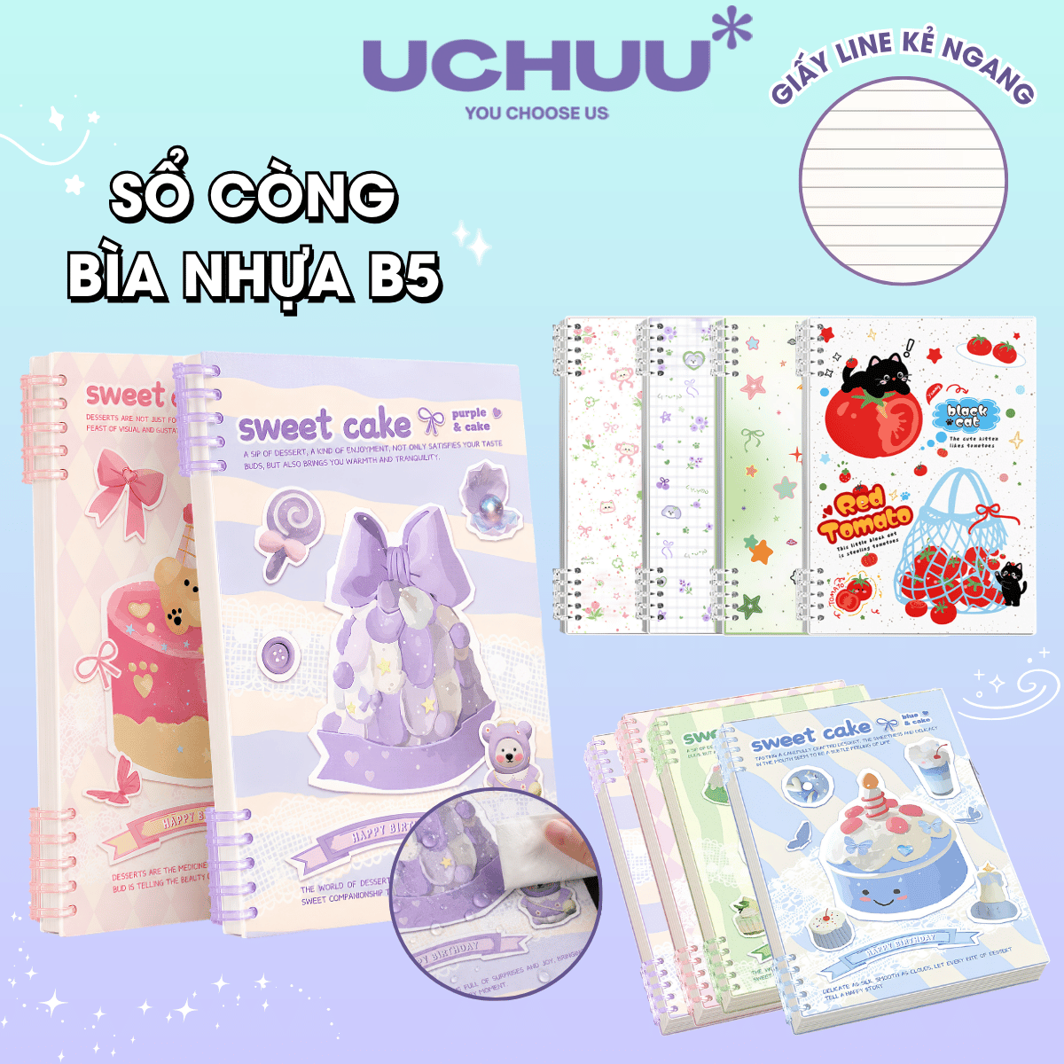 Sổ Còng Bìa Nhựa B5