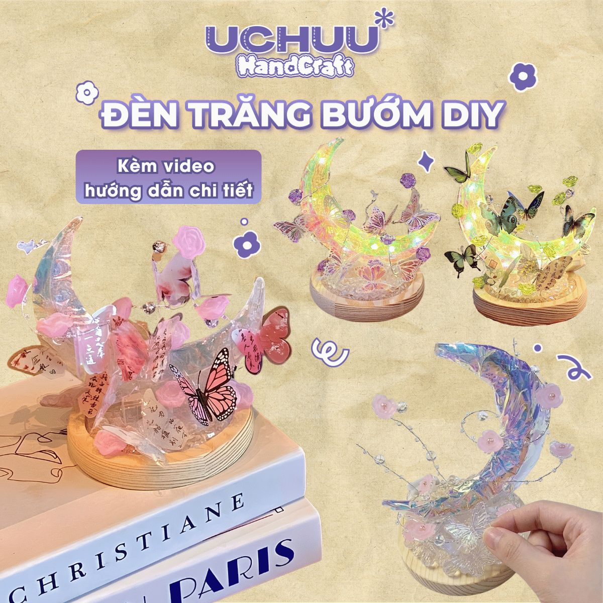 Đèn Trăng Bướm DIY