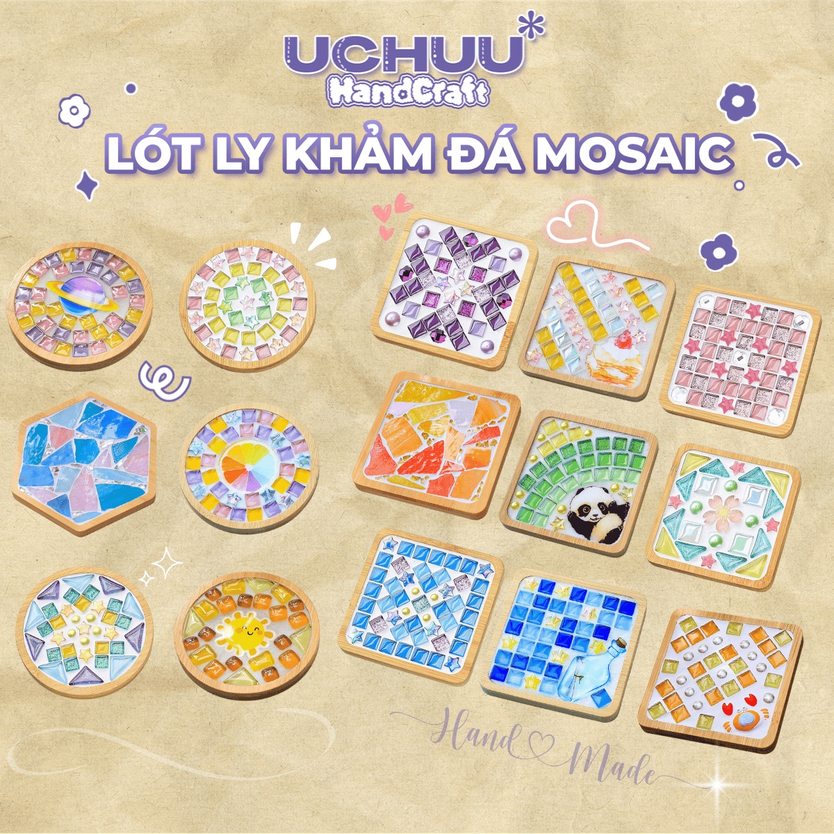 Lót Ly Khảm Đá Mosaic