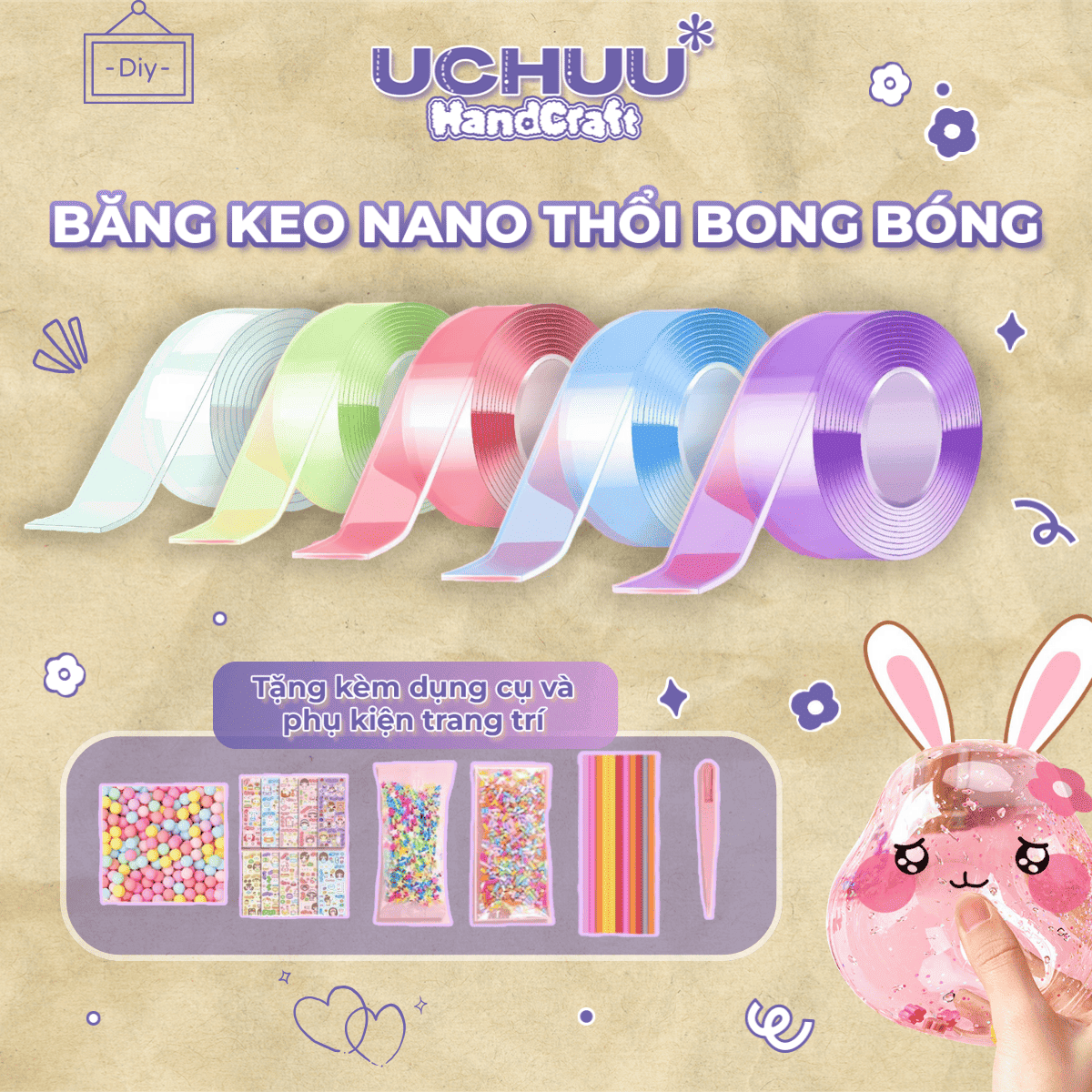 Bộ Băng Keo Nano Thổi Bong Bóng