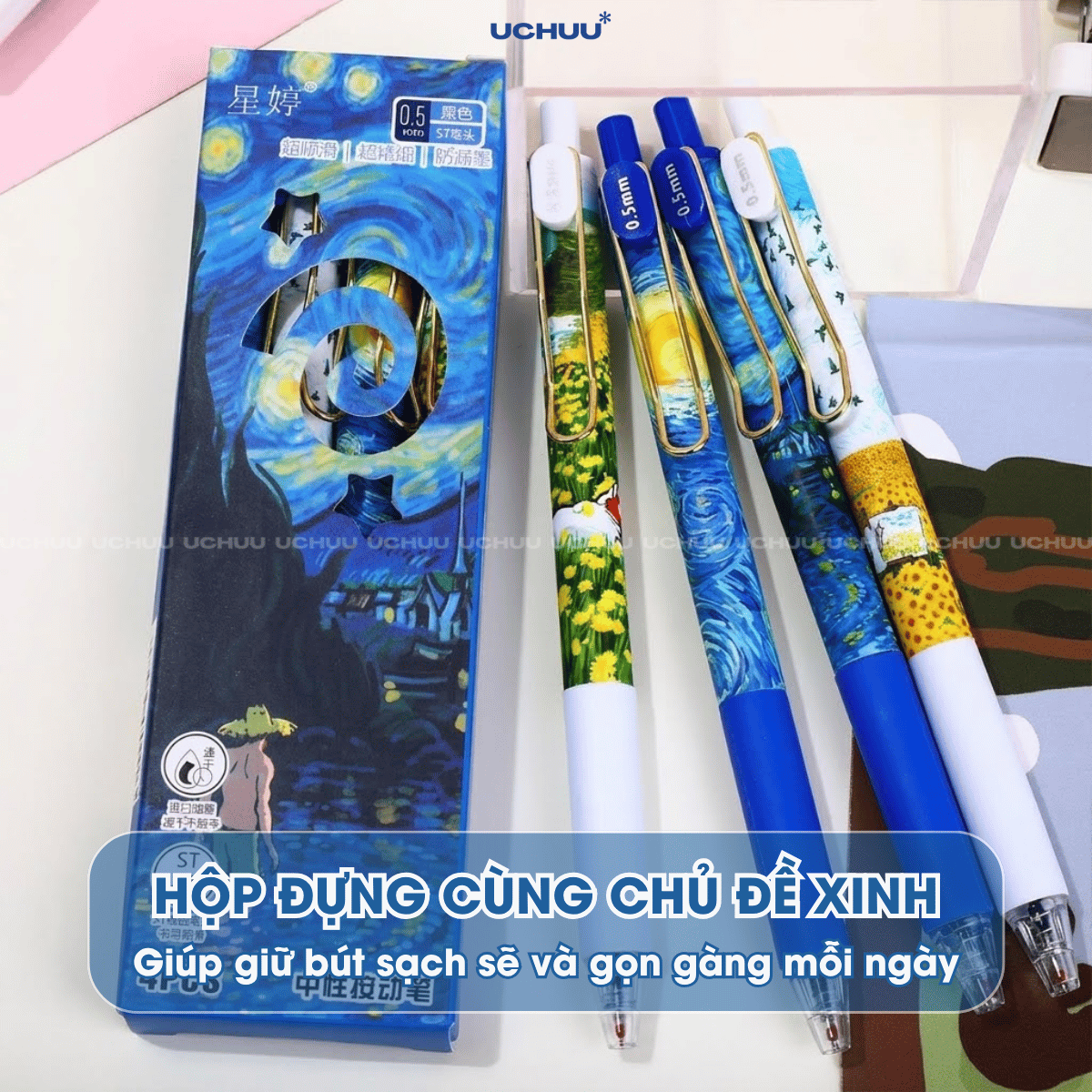 Set Bút Bi Họa Tiết