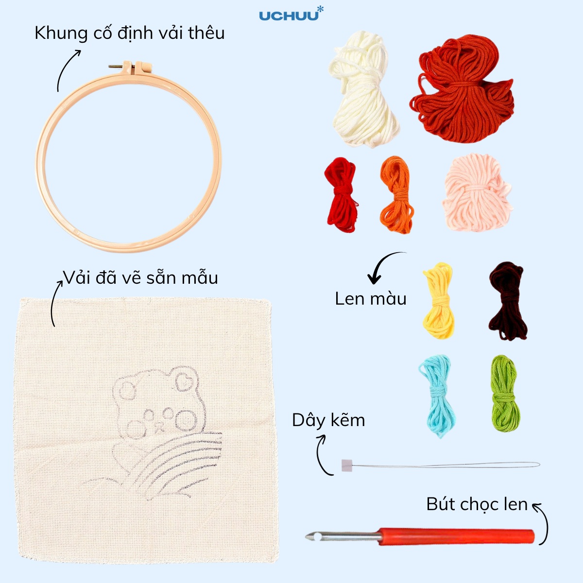 Tranh Thêu Len Nổi