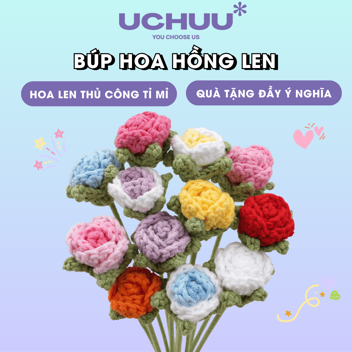 Búp Hoa Hồng Len