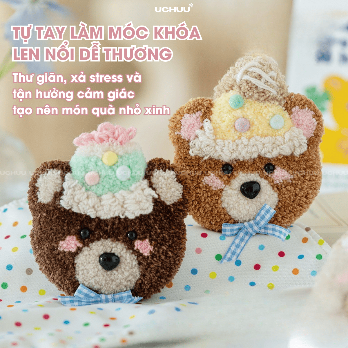 Móc Khoá Len Nổi