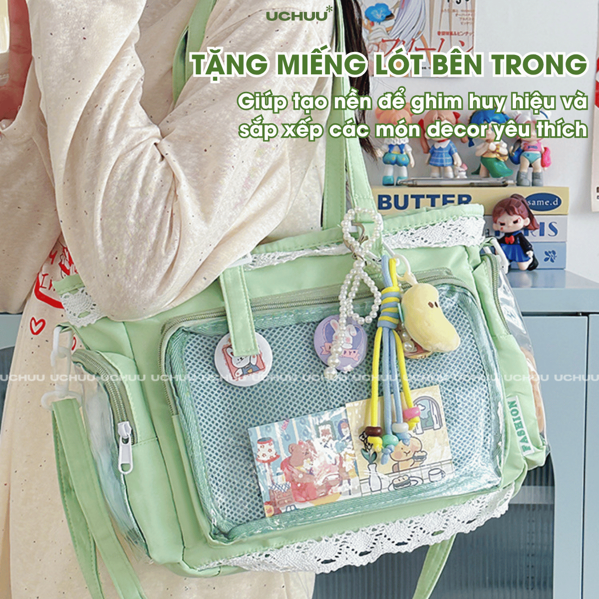Túi Vải Viền Ren