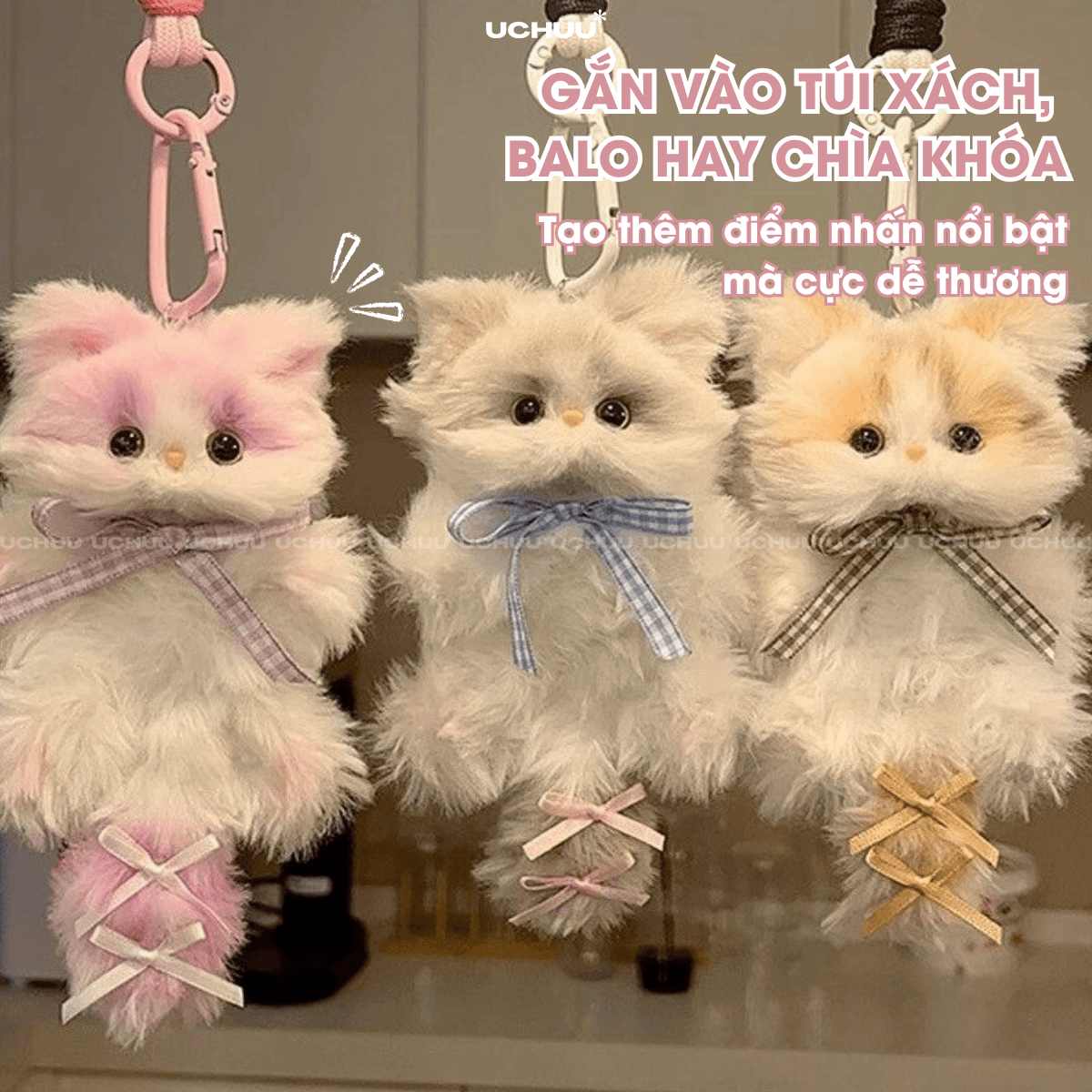 Set Móc Khoá Mèo Bông