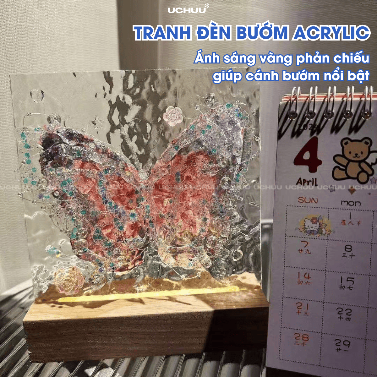 Tranh Đèn Bướm Acrylic