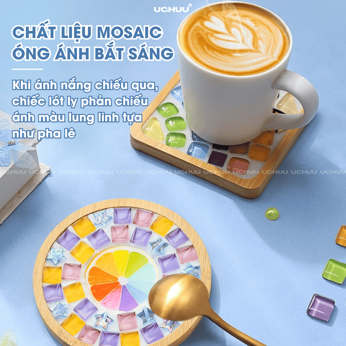 Lót Ly Khảm Đá Mosaic