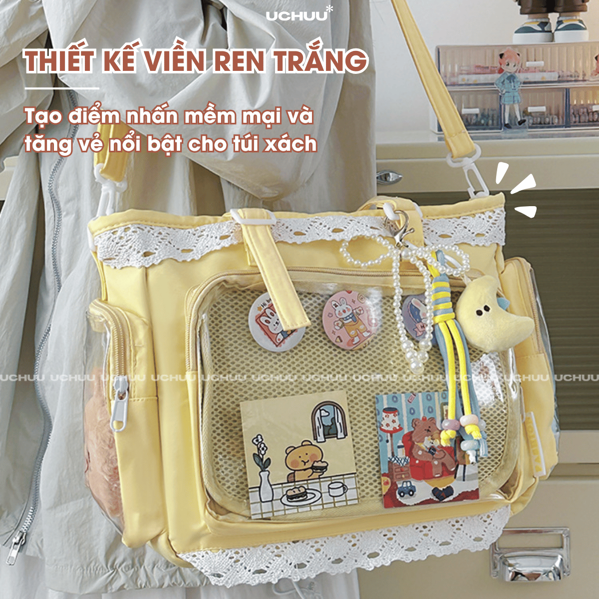 Túi Vải Viền Ren