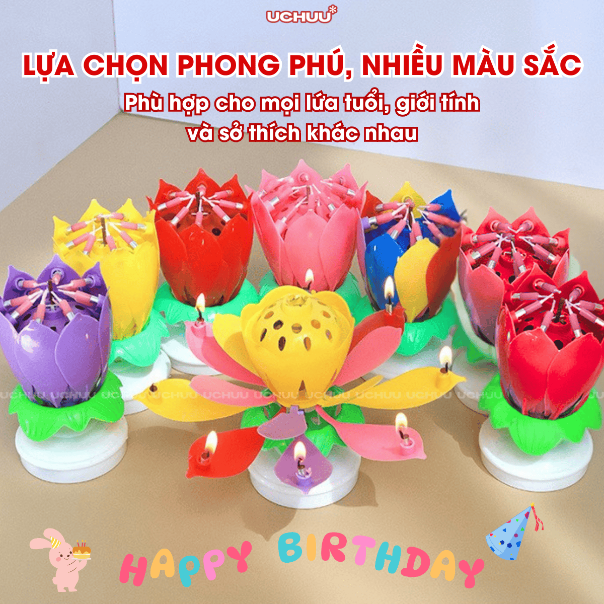 Nến Sinh Nhật Hoa Sen