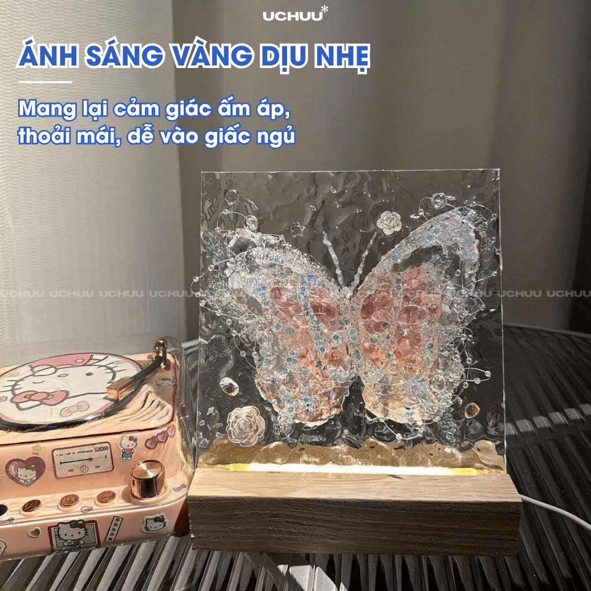 Tranh Đèn Bướm Acrylic