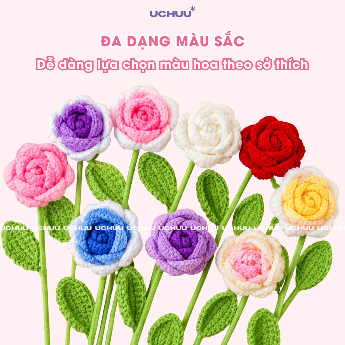 Cành Hoa Hồng Len