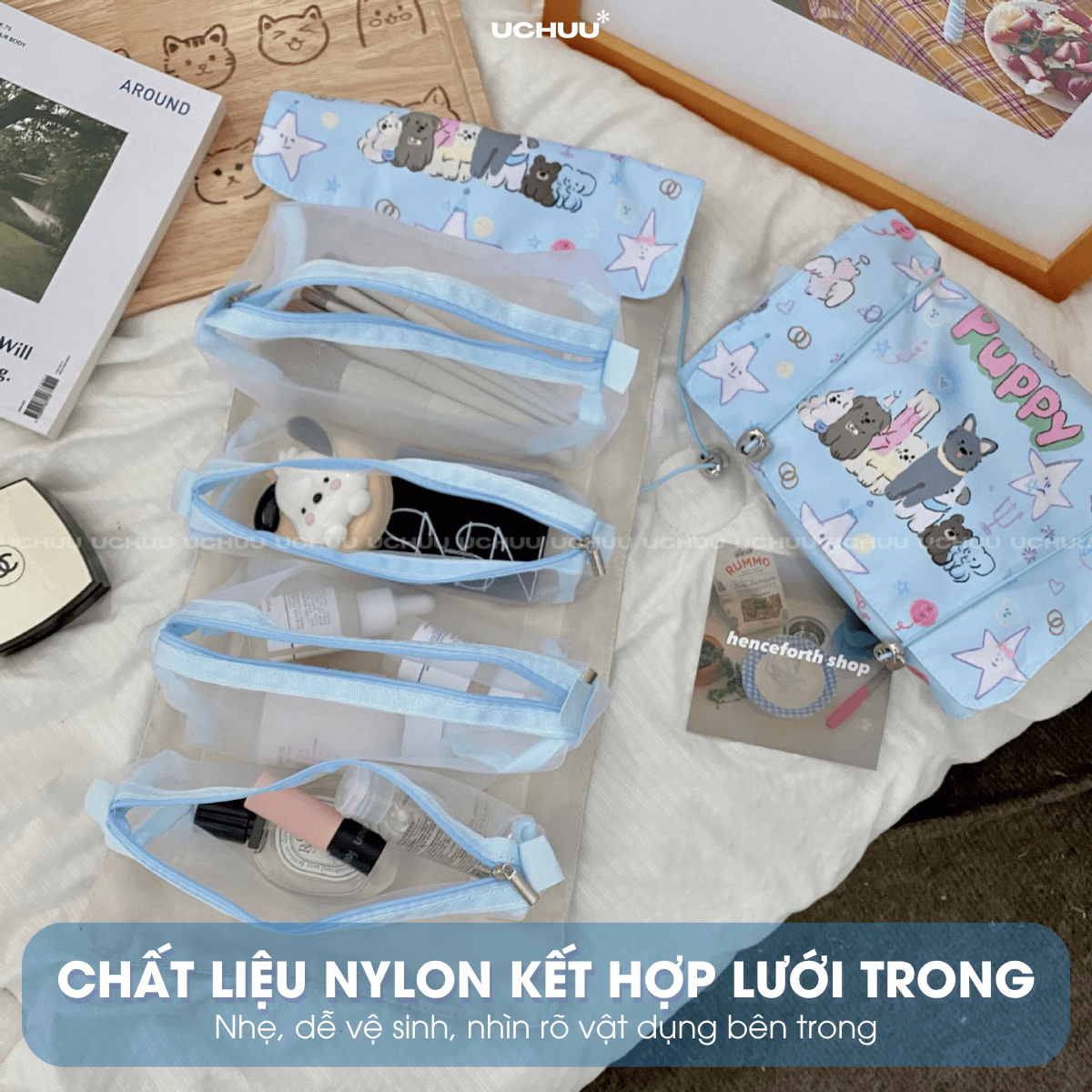 Túi Đựng Mỹ Phẩm 4 Trong 1