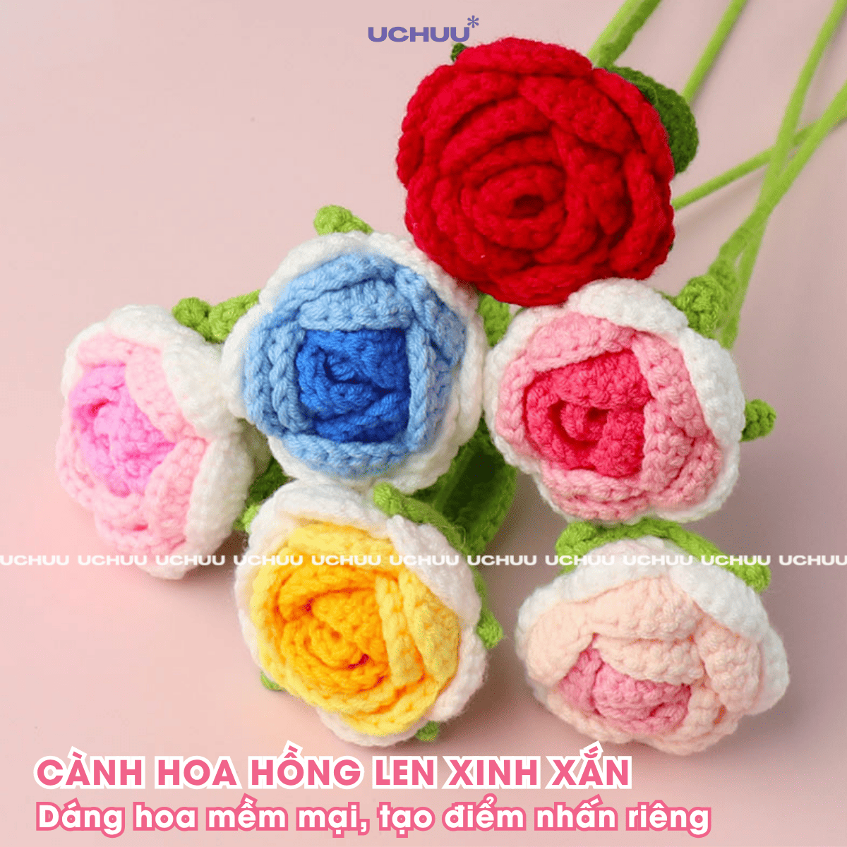 Cành Hoa Hồng Len