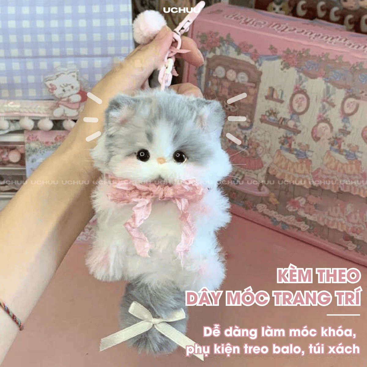 Set Móc Khoá Mèo Bông