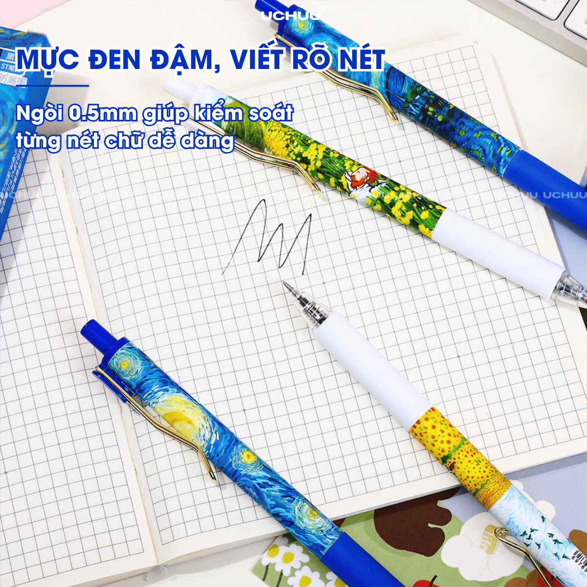 Set Bút Bi Họa Tiết
