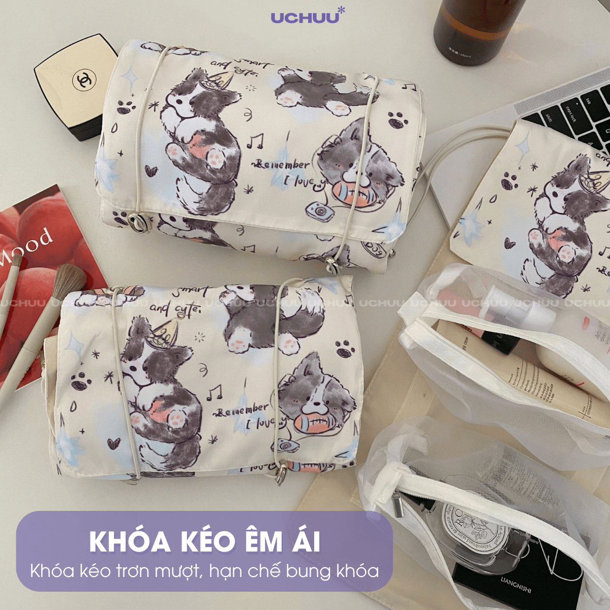 Túi Đựng Mỹ Phẩm 4 Trong 1