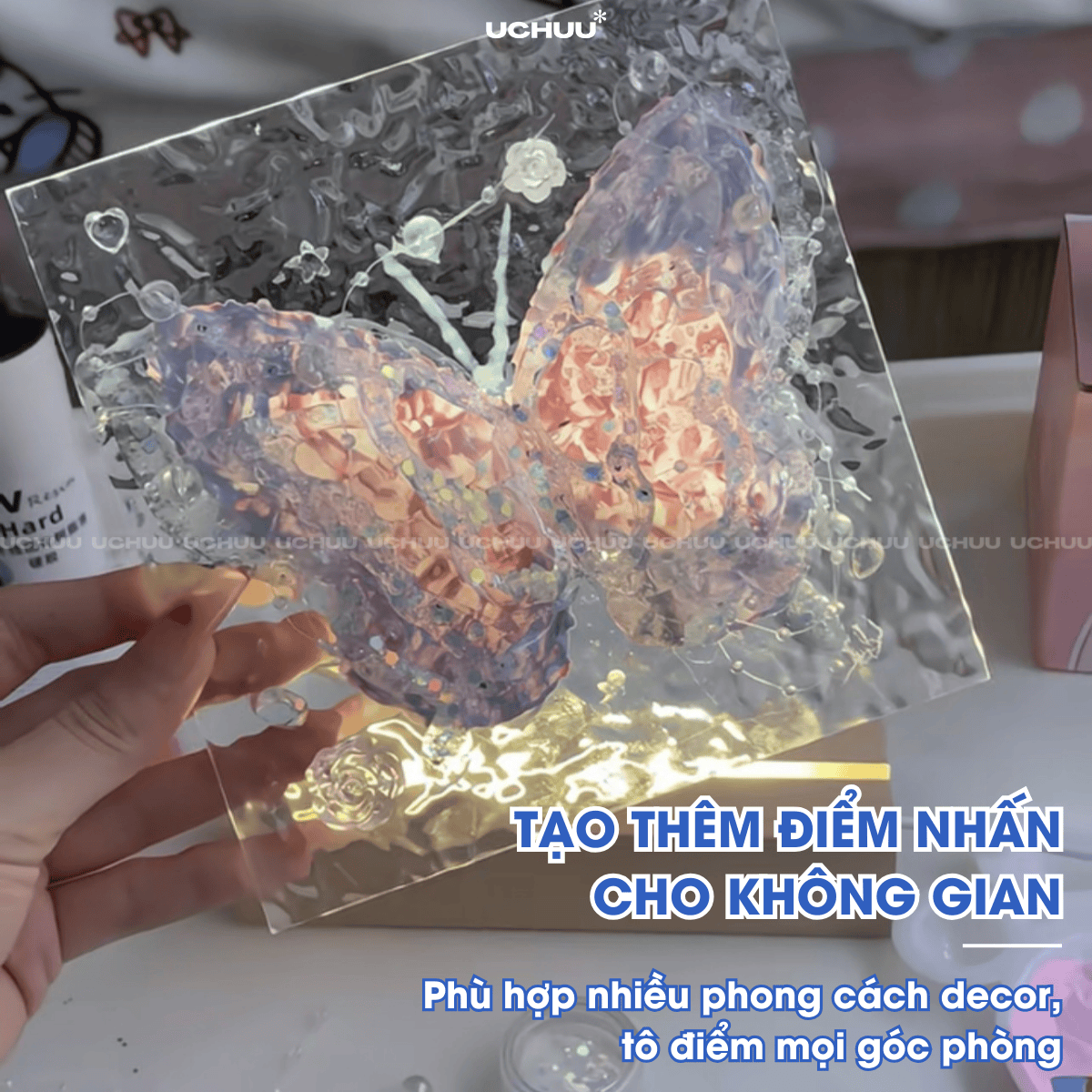 Tranh Đèn Bướm Acrylic